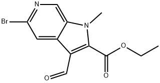 ethyl 5-bromo-3-formyl-1-methyl-1H-pyrrolo[2,3-c]pyridine-2-carboxylate Struktur