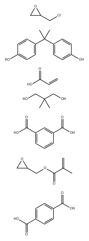 1,3-Benzenedicarboxylic acid, polymer with 1,4-benzenedicarboxylic acid, (chloromethyl)oxirane polymer with 4,4-(1-methylethylidene)bisphenol 2-propenoate, 2,2-dimethyl-1,3-propanediol and oxiranylmethyl 2-methyl-2-propenoate Struktur