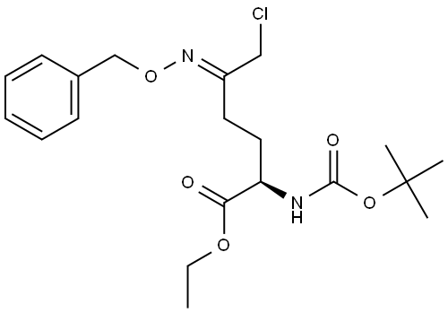 D-Norleucine, 6-chloro-N-[(1,1-dimethylethoxy)carbonyl]-5-[(phenylmethoxy)imino]-, ethyl ester, (5E)- Struktur