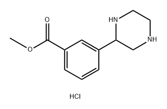 Benzoic acid, 3-(2-piperazinyl)-, methyl ester, hydrochloride (1:2) Struktur