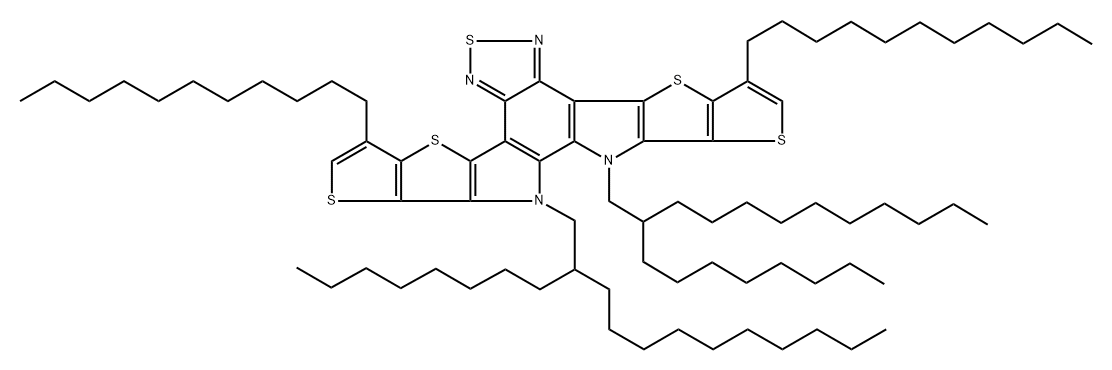 Dithieno[2'',3'':4',5']thieno[2',3':4,5]pyrrolo[3,2-e:2',3'-g][2,1,3]benzothiadiazole, 12,13-dihydro-12,13-bis(2-octyldodecyl)-3,9-diundecyl- Structure
