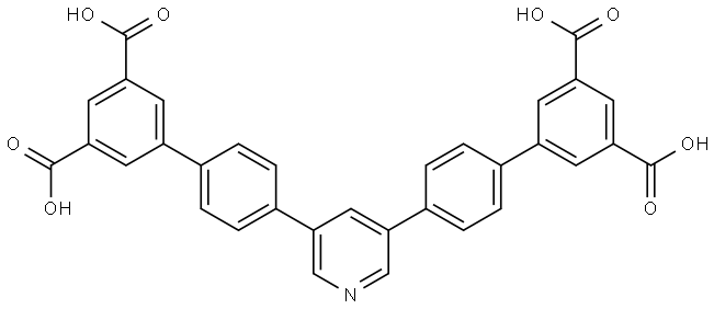 [1,1′-Biphenyl]-3,5-dicarboxylic acid, 4′,4′′′-(3,5-pyridinediyl)bis- Struktur