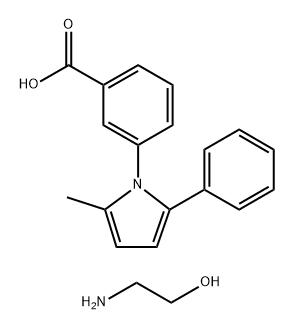 Benzoic acid, 3-(2-methyl-5-phenyl-1H-pyrrol-1-yl)-, compd. with 2-aminoethanol (1:1) Struktur