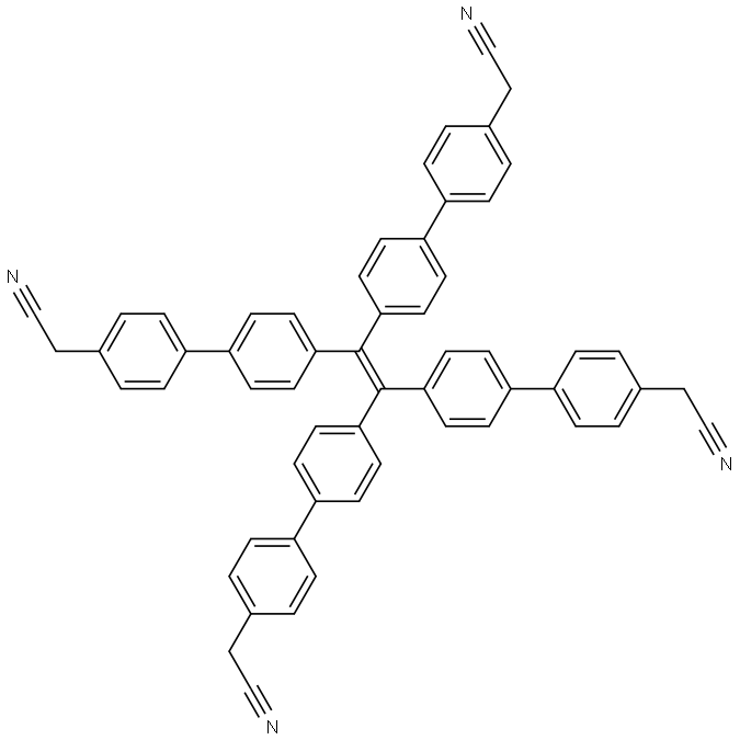 [1,1′-Biphenyl]-4-acetonitrile, 4′,4′′′,4′′′′′,4′′′′′′′-(1,2-ethenediylidene)tetrakis- Struktur