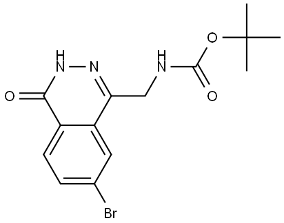 Carbamic acid, N-[(7-bromo-3,4-dihydro-4-oxo-1-phthalazinyl)methyl]-, 1,1-dimethylethyl ester Struktur