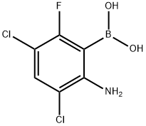 (2-amino-3,5-dichloro-6-fluorophenyl)boronic acid Struktur