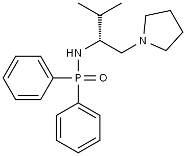 Phosphinic amide, N-[(1R)-2-methyl-1-(1-pyrrolidinylmethyl)propyl]-P,P-diphenyl- Struktur