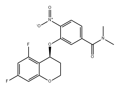 3-[[(4S)-5,7-difluoro-3,4-dihydro-2H-1-benzopyran-4-yl]oxy]-N,N-dimethyl-4-nitro-Benzamide Struktur