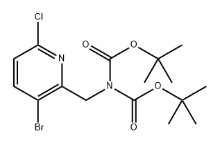 Imidodicarbonic acid, 2-[(3-bromo-6-chloro-2-pyridinyl)methyl]-, 1,3-bis(1,1-dimethylethyl) ester Structure