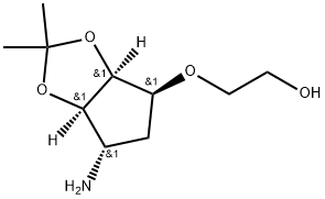 rel-2-(3aR,4R,6R,6aS)-6-Aminotetrahydro-2,2-dimethyl-4H-cyclopenta-1,3-dioxol-4-yloxyethanol Struktur