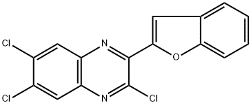 2-(1-benzofuran-2-yl)-3,6,7-trichloroquinoxaline Struktur