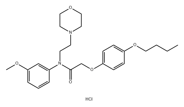 化合物 Acetamide, N-(m-anisyl)-2-(p-butoxyphenoxy)-N-(2-morpholinoethyl)-, hydrochloride 結(jié)構(gòu)式