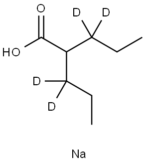 2-(propyl-1,1-d2)-pentanoic-3,3-d2acid,monosodiumsalt Struktur