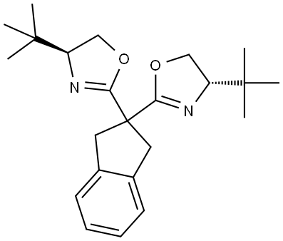 Oxazole, 2,2′-(1,3-dihydro-2H-inden-2-ylidene)bis[4-(1,1-dimethylethyl)-4,5-dihydro-, (4S,4′S)- Struktur