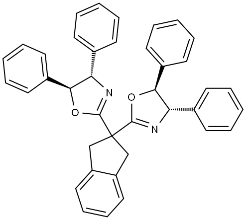 Oxazole, 2,2′-(1,3-dihydro-2H-inden-2-ylidene)bis[4,5-dihydro-4,5-diphenyl-, (4S,4′S,5S,5′S)- Struktur
