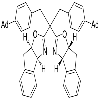 8H-Indeno[1,2-d]oxazole, 2,2′-[2-(4-tricyclo[3.3.1.13,7]dec-1-ylphenyl)-1-[(4-tricyclo[3.3.1.13,7]dec-1-ylphenyl)methyl]ethylidene]bis[3a,8a-dihydro-, (3aS,3′aS,8aR,8′aR)- Struktur