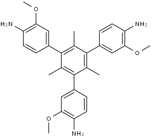 5'-(4-Amino-3-methoxyphenyl)-3,3''-dimethoxy-2',4',6'-trimethyl-[1,1':3',1''-terphenyl]-4,4''-diamine Struktur