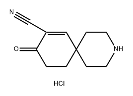 3-Azaspiro[5.5]undec-7-ene-8-carbonitrile, 9-oxo-, hydrochloride (1:1) Struktur