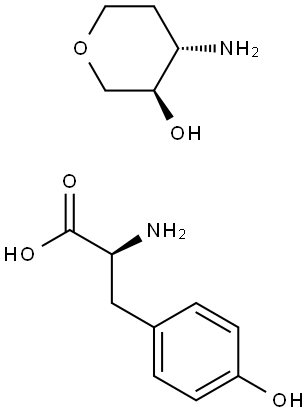 (3R,4S)-4-氨基四氫-2H-吡喃-3-醇與(S)-2-氨基-3-(4-羥基苯基)丙酸的混合物, 2760892-88-2, 結構式