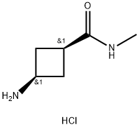 Cyclobutanecarboxamide, 3-amino-N-methyl-, hydrochloride (1:1), cis- Struktur