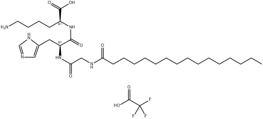 Pal-Gly-His-Lys-OH trifluoroacetate Struktur