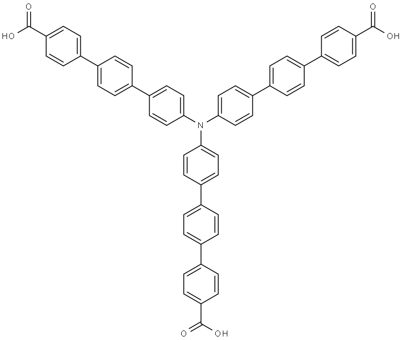 4'',4''''',4''''''''-Nitrilotris(([1,1':4',1''-terphenyl]-4-carboxylic acid)) Struktur