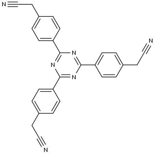 2,2',2''-((1,3,5-triazine-2,4,6-triyl)tris(benzene-4,1-diyl))triacetonitrile Struktur
