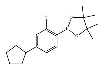 2-(4-cyclopentyl-2-fluorophenyl)-4,4,5,5-tetramethyl-1,3,2-dioxaborolane Struktur