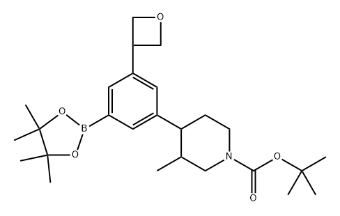 tert-butyl 3-methyl-4-(3-(oxetan-3-yl)-5-(4,4,5,5-tetramethyl-1,3,2-dioxaborolan-2-yl)phenyl)piperidine-1-carboxylate|
