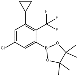2-(5-chloro-3-cyclopropyl-2-(trifluoromethyl)phenyl)-4,4,5,5-tetramethyl-1,3,2-dioxaborolane Struktur