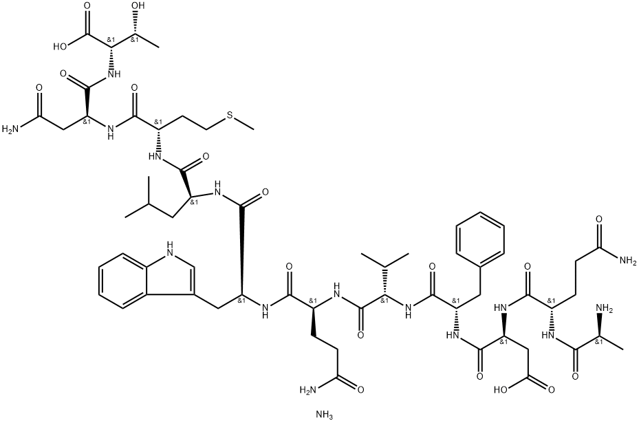 H-Ala-Gln-Asp-Phe-Val-Gln-Trp-Leu-Met-Asn-Thr-OH ammonium salt Struktur