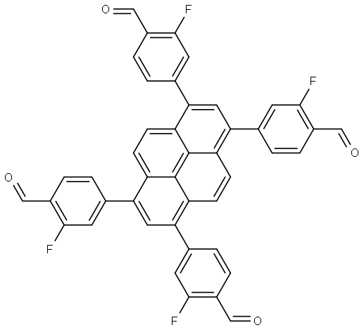 4,4',4'',4'''-(1,9-dihydropyrene-1,3,6,8-tetrayl)tetrakis(2-fluorobenzaldehyde) Struktur