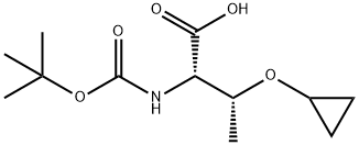 N-(叔丁氧羰基)-O-環(huán)丙基-L-蘇氨酸 結(jié)構(gòu)式