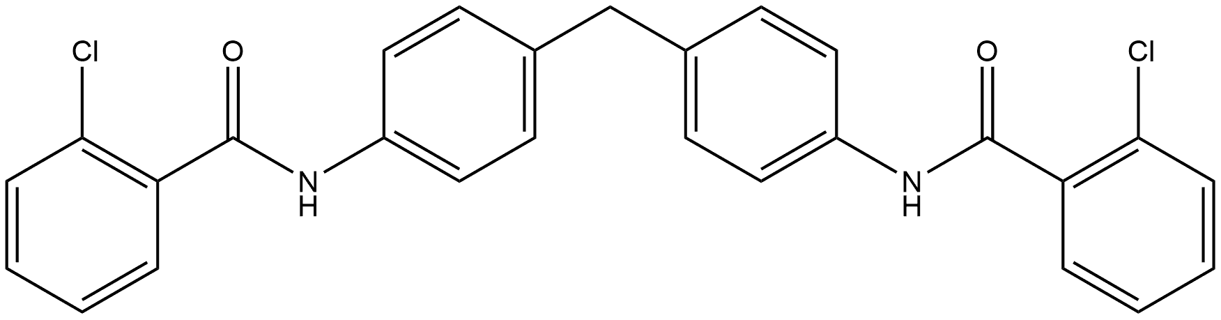 2-Chloro-N-[4-[[4-[(2-chlorobenzoyl)amino]phenyl]methyl]phenyl]benzamide Struktur