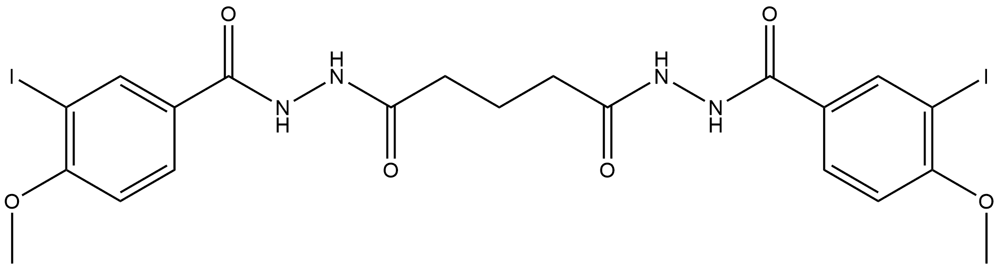 N'1,N'5-bis(3-iodo-4-methoxybenzoyl)pentanedihydrazide Struktur