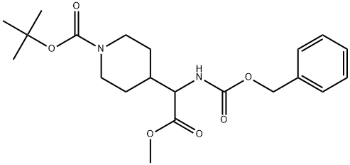 4-Piperidineacetic acid, 1-[(1,1-dimethylethoxy)carbonyl]-α-[[(phenylmethoxy)carbonyl]amino]-, methyl ester Structure