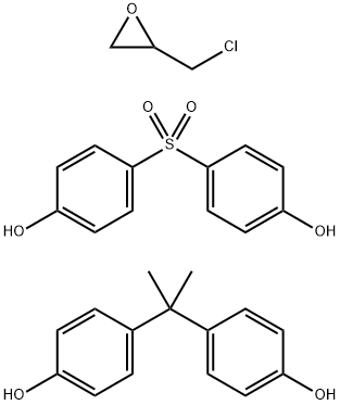 Phenol,4,4'-(1-methylethylidene)bis-,polymer with(chloromethyl)oxirane and 4,4'-sulfonylbis(phenol) Struktur