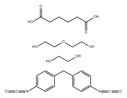 Hexanedioic Acid,Polymer with 1,2-ethanediol,2,2,-Oxybis(ethanol) and 1,1,-Methylenebis(4-isocyanatobenzene) Struktur