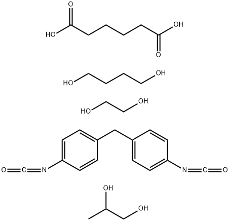 Hexanedioic acid, polymer with 1,4-butanediol, 1,2-ethanediol, 1,1'-methylenebis[4-isocyanatobenzene] and 1,2-propanediol Struktur