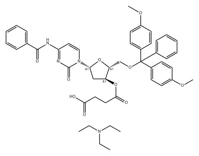 N4-Benzoyl-5'-O-(4,4-Dimethoxytrityl)-2'-deoxycytidine-3'-succinate, TEA salt Struktur