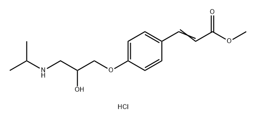 2-Propenoic acid, 3-[4-[2-hydroxy-3-[(1-methylethyl)amino]propoxy]phenyl]-, methyl ester, hydrochloride (1:1) Struktur