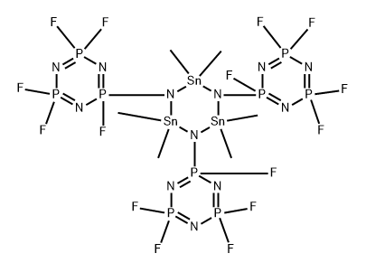 2,2',2''-(2,2,4,4,6,6-Hexamethyl-1,3,5,2,4,6-triazatristannine-1,3,5-triyl)tris(2,4,4,6,6-pentafluoro-2,2,4,4,6,6-hexahydro-1,3,5,2,4,6-triazatriphosphorine) Struktur