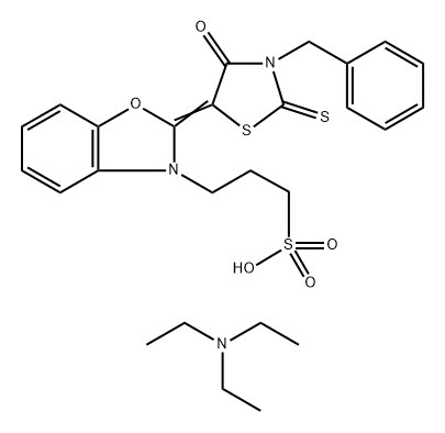 3-Benzyl-5-(3-.gamma.-sulfopropyl)benzoxazolylidene]rhodanine triethylammonium salt Struktur