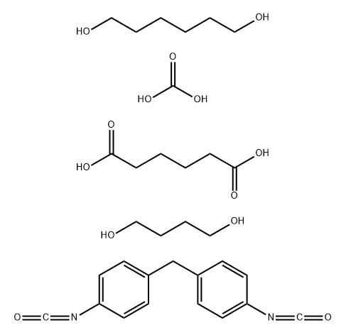 Hexanedioic acid, polymer with 1,4-butanediol, carbonic acid, 1,6-hexanediol and 1,1-methylenebis4-isocyanatobenzene Struktur