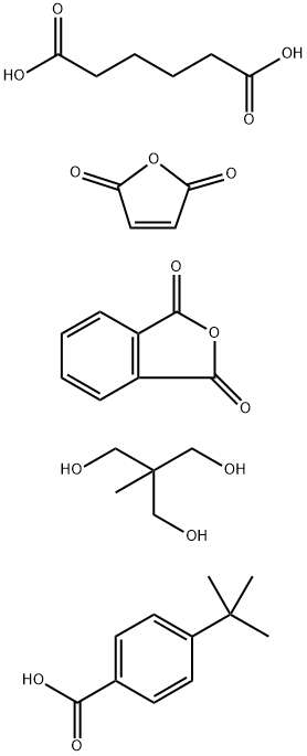 hexanedioic acid, polymer with 2,5-furandione, 2-(hydroxymethyl)-2-methyl-1,3-propanediol and 1,3-isobenzofurandione, 4-(1,1-dimethylethyl)benzoate Struktur