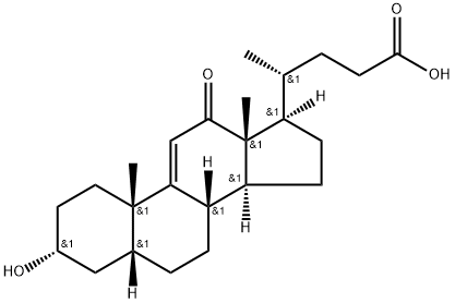 Chol-9(11)-en-24-oic acid, 3-hydroxy-12-oxo-, (3α,5β)- Structure