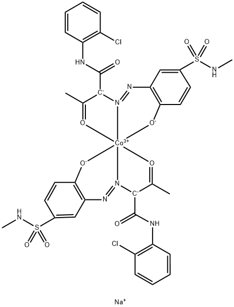 二[N-(2-氯苯基)-2-[[2-(羥基-KAPPA O)-5-[(甲氨基)磺?；鵠苯基]偶氮-KAPPA N1]-3-(氧-KAPPA O)丁酰胺合(2-)]鈷酸鈉, 70247-74-4, 結構式