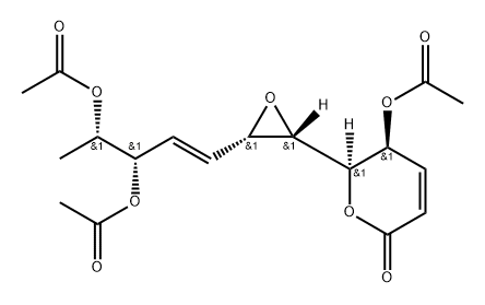 (5S)-5α-Acetyloxy-6α-[(2S,3S)-3-[(1E,3S,4S)-3,4-bis(acetyloxy)-1-pentenyl]oxiran-2-yl]-5,6-dihydro-2H-pyran-2-one Structure