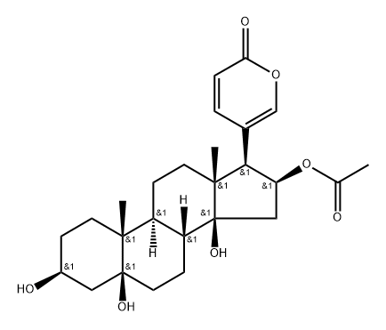 Bufa-20,22-dienolide, 16-(acetyloxy)-3,5,14-trihydroxy-, (3β,5β,16β)- Struktur
