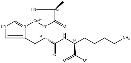 Copper, [L-alanyl-κN-L-histidyl-κN,κN3-L-lysinato(2-)]- (9CI) Struktur